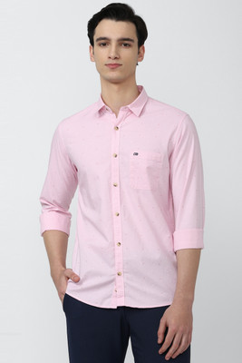 PETER ENGLAND Men Solid Casual Pink Shirt