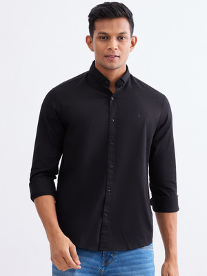 Spykar Men Solid Casual Black Shirt