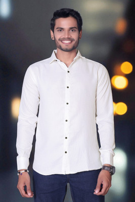 TRENDING LAXMI TREND Men Solid Casual White Shirt(Pack of 2)