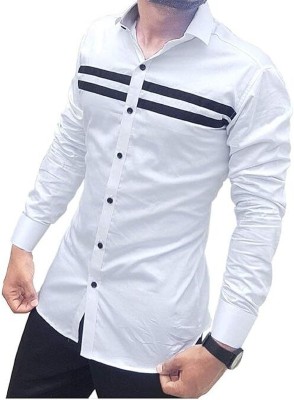 Sabhaya Enterprise Men Solid Casual White Shirt