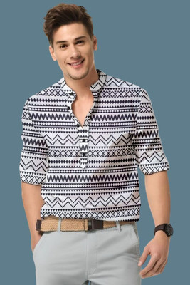 StellLIFESTYLE Trend Men Printed Casual Black Shirt