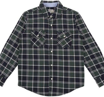 Pepe Jeans Boys Checkered Casual Green Shirt