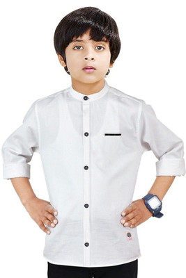 The Crane Boys Solid Casual White Shirt