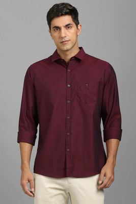 LOUIS PHILIPPE Men Solid Casual Maroon Shirt