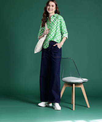 Dressberry Women Printed Casual White Shirt