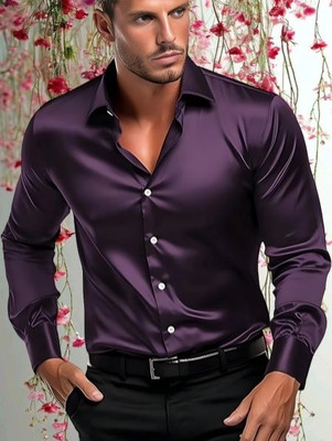 DHAMELIYA ENTERPRISE Men Solid Casual Purple Shirt