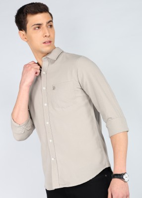 U.S. POLO ASSN. Men Solid Casual Grey Shirt