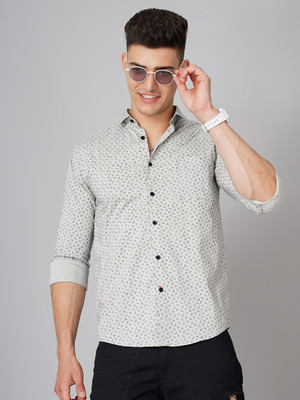 Paul Street Men Printed Casual Grey, Black Shirt