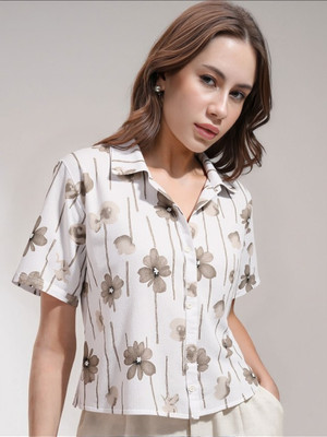PP PRODUCTIONS Women Printed Casual White Shirt