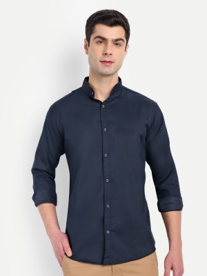 Valveera Men Solid Casual Blue Shirt