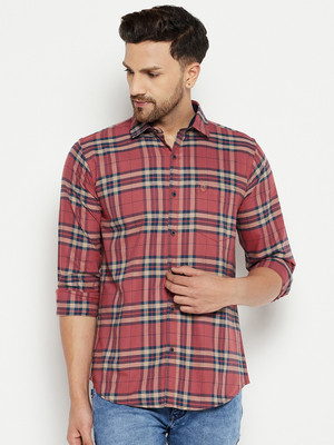 DUKE Men Checkered Casual Red Shirt