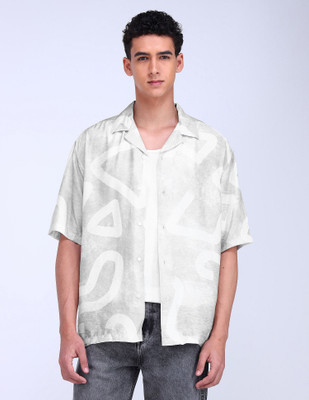 FLYING MACHINE Men Printed Casual Grey Shirt