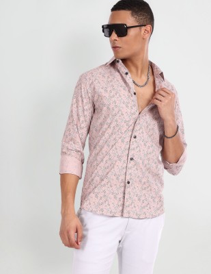 FLYING MACHINE Men Printed Casual Pink Shirt