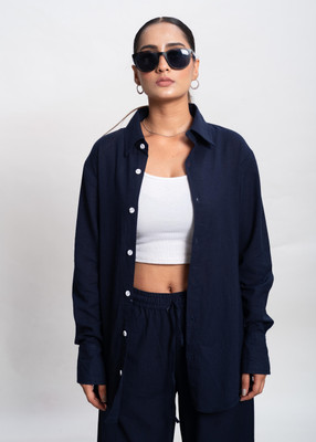 SVK Etail Women Solid Casual Blue Shirt