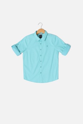 Allen Solly Boys Checkered Casual Light Blue Shirt