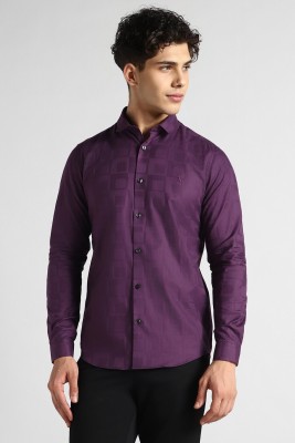 Simon Carter London Men Solid Casual Purple Shirt