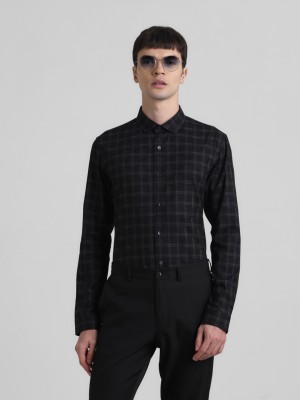 JACK & JONES Men Checkered Casual Black, Grey Shirt