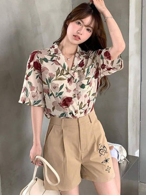 KALLAXI Women Printed Casual Multicolor Shirt