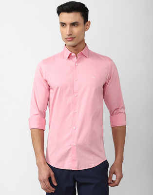 PETER ENGLAND Men Solid Casual Pink Shirt