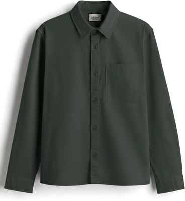 ONMAS Men Solid Casual Dark Green Shirt