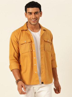 Javinishka Men Solid Casual Yellow Shirt