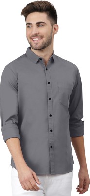 Khushi Creation Men Solid Casual Grey Shirt