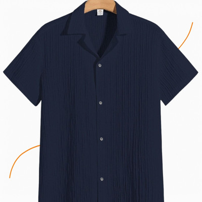 Nita creation Men Self Design Formal Gold Shirt