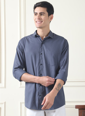 Tanip Men Solid Casual Grey Shirt