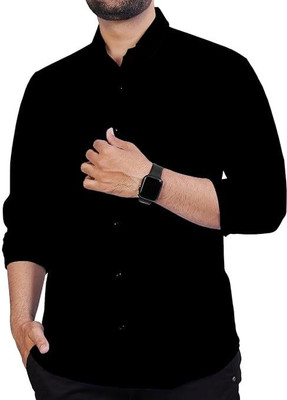 WAYNE MARTIN Men Solid Formal Black Shirt