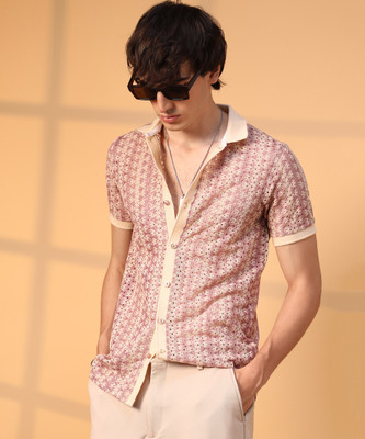 CAMPUS SUTRA Men Solid Casual Pink, Beige Shirt