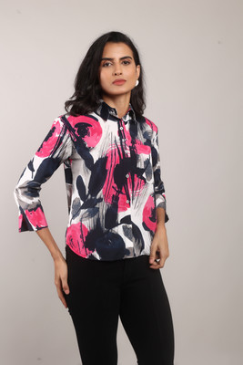 MODYNE Women Printed Casual Black Shirt