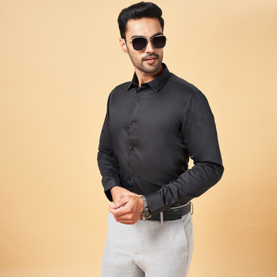 Byford by Pantaloons Men Solid Formal Black Shirt