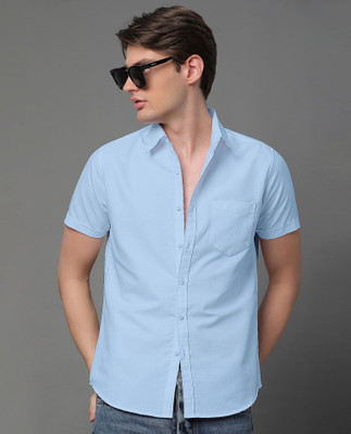 Voroxy Men Solid Casual Blue, Light Blue Shirt