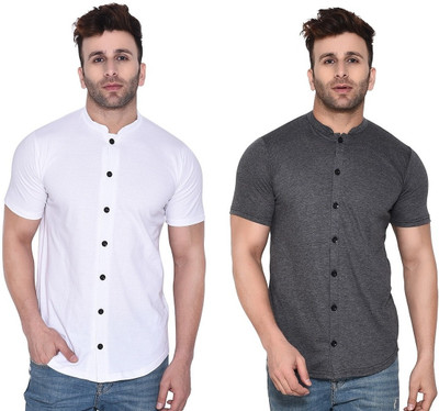 GEUM Men Solid Formal Multicolor Shirt(Pack of 2)