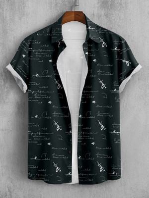 ZONANZA Women Printed Casual Dark Green, White Shirt