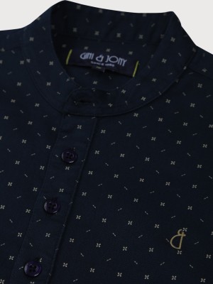 GINI & JONY Boys Printed Casual Dark Blue Shirt