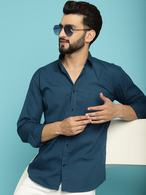 ARMAAN ETHNIC Men Solid Casual Blue Shirt