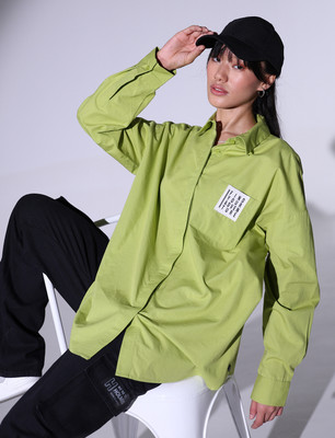 Hubberholme Women Printed Casual Green Shirt