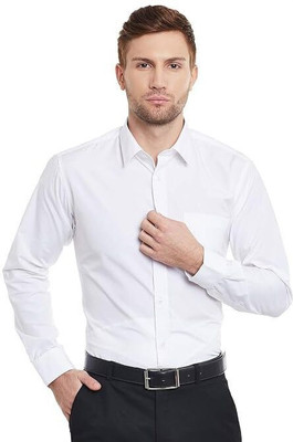 HOC Men Solid Casual White Shirt