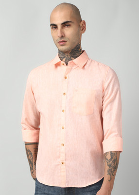 WROGN Men Solid Casual Orange Shirt
