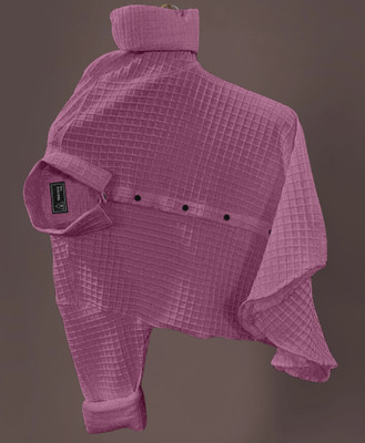 Marmic Fab Men Self Design Casual Pink Shirt