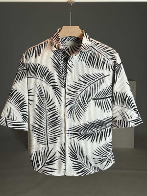 Hityyani Men Self Design, Printed Formal White Shirt