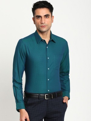 TURTLE Men Solid Formal Blue Shirt