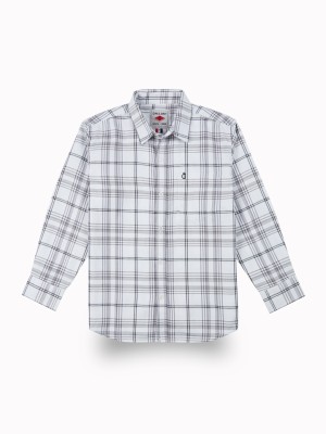 GINI & JONY Boys Checkered Casual White Shirt