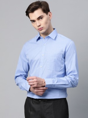 Raymond Men Self Design Formal Blue Shirt