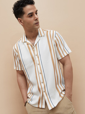 CODE by Lifestyle Men Printed Casual Beige Shirt