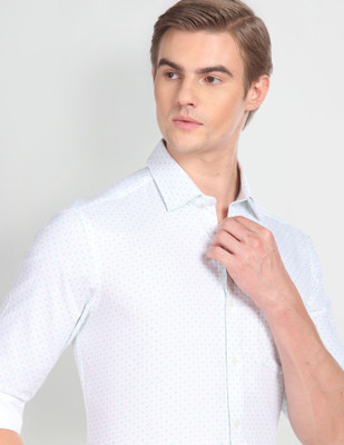 ARROW Men Printed Formal Blue Shirt