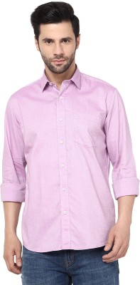 Jade Blue Men Solid Casual Pink Shirt