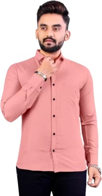 Aary fashion Men Solid Casual Pink Shirt