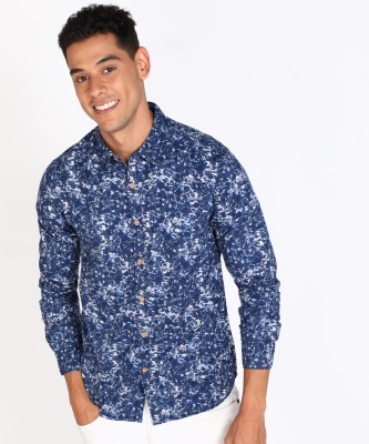 BEAT LONDON by Pepe Jeans Men Printed Casual Blue Shirt